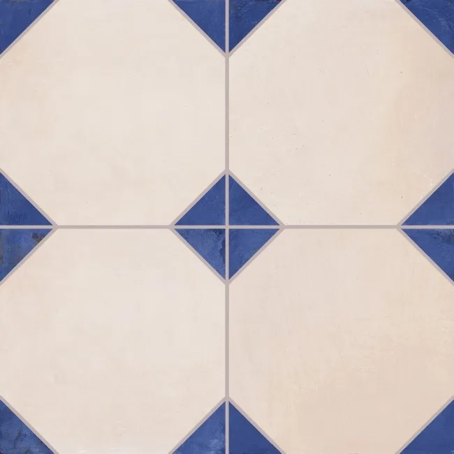Dover Ivory Terracotta Effect Blue Matt Porcelain Tile