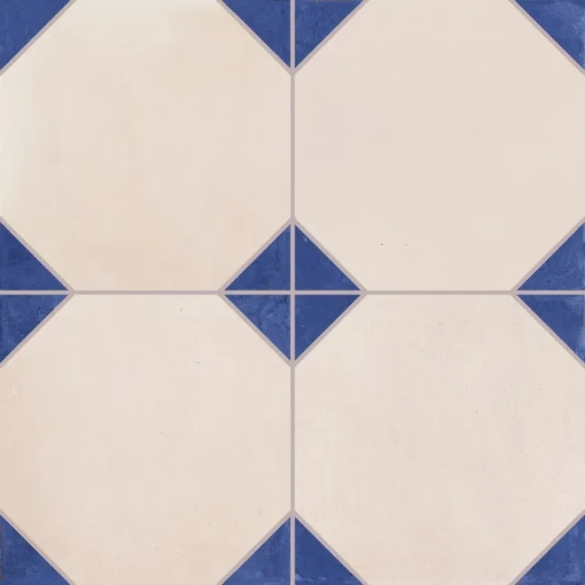 Dover Ivory Terracotta Effect Blue Matt Porcelain Tile