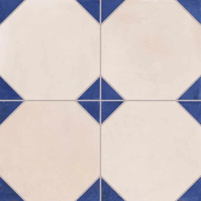 Dover Ivory Terracotta Effect Blue Matt Porcelain Tile