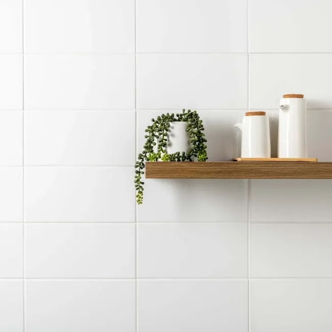 Rubik Flat White Gloss Ceramic Wall Tile