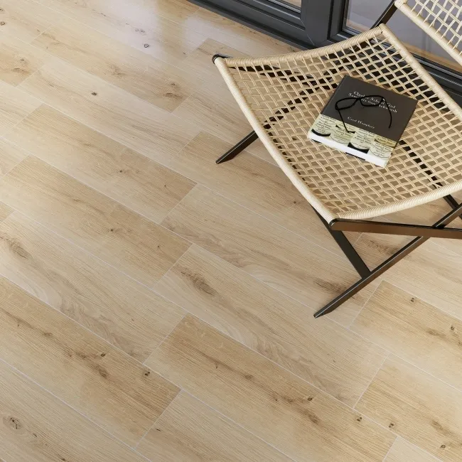 SandWood Beige Oak Wood Effect Matt Porcelain Floor Tile