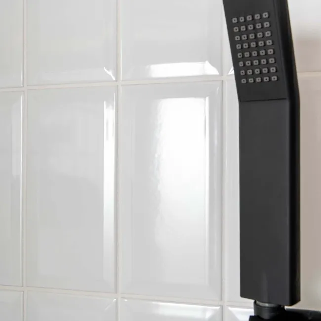 Subway Bevelled White Gloss Ceramic Wall Tiles