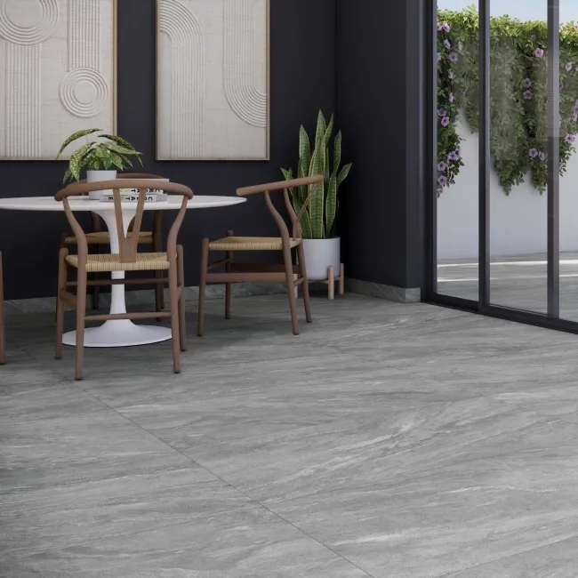 Teide Light Grey Stone Effect Anti Slip Matt Porcelain Tile