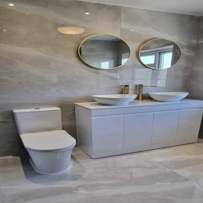 Alessia Light Grey Marble Effect Polished Porcelain Wall and Floor Tile