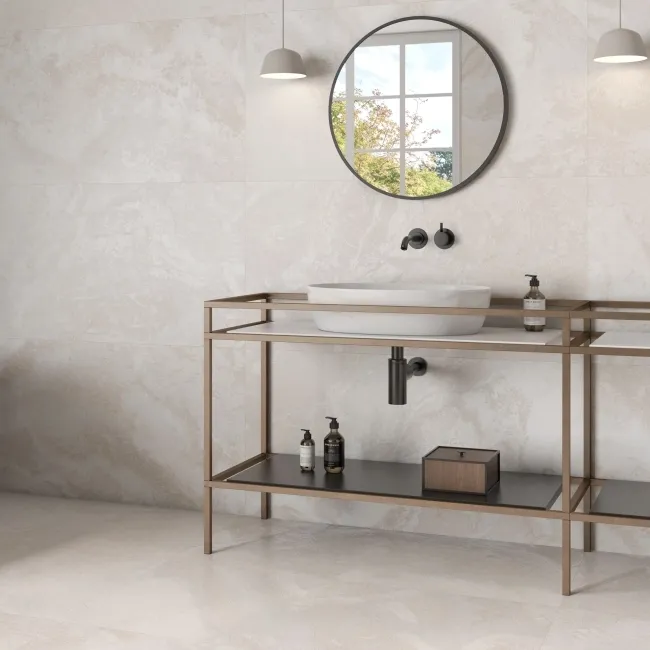 Volcanic Ivory Marble Effect Matt Porcelain Tile