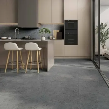 Roca Marais Dark Grey Marble Effect Matt Porcelain Floor Tile