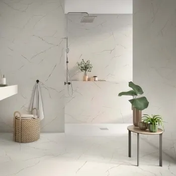 Roca Lincoln White Marble Effect Matt Porcelain Wall & Floor Tile
