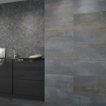 Metal Iron Rect Porcelain Wall And Floor Tile 300x600 Kitchen Roomset