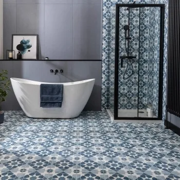 Rabat Blue Pattern Matt Ceramic Floor Tile