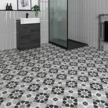 Rabat Black Pattern Matt Ceramic Floor Tile