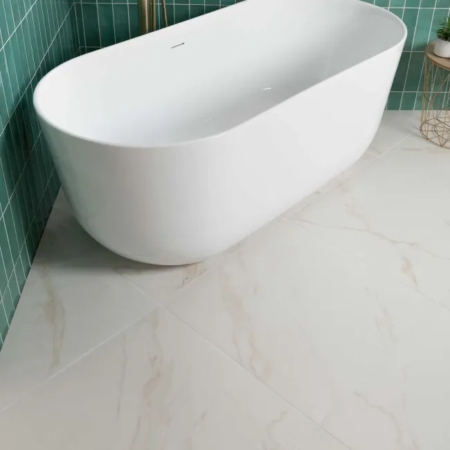 Carrara Gold Matt Marble Effect Porcelain Floor Tile