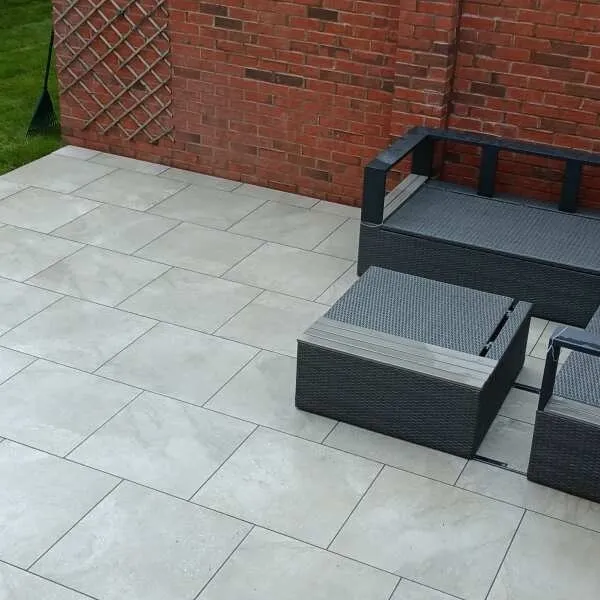Portman Grey Stone Effect Matt Porcelain Outdoor Slab Tile