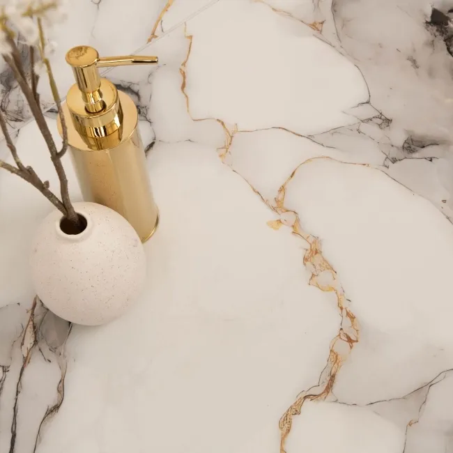 Napoli Grey White Marble Effect Polished Porcelain Tile