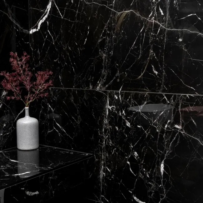 Sky Black Marble Effect Polished Porcelain Wall and Floor Tile