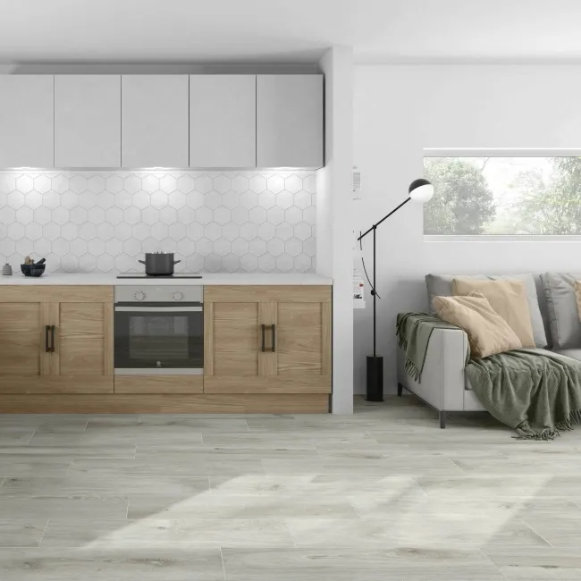 Tejos Grey Porcelain Wood Effect Floor Tile