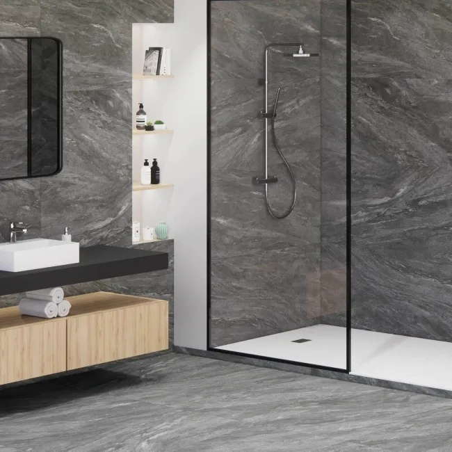 Teide Dark Grey Stone Effect Anti Slip Matt Porcelain Tile