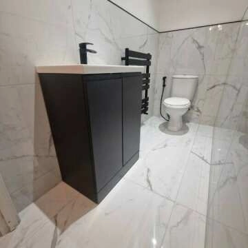 Carrera White Marble Effect Rectified Polished Porcelain Wall and Floor Tile