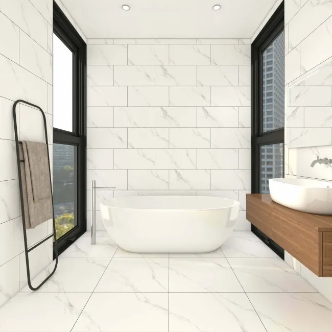 Alaskan Calacatta White Marble Effect Matt Porcelain Wall and Floor Tile