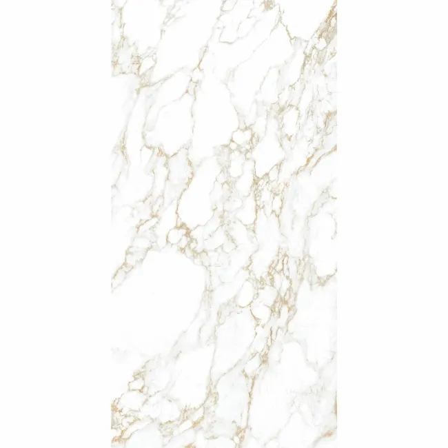 Arabescato Gold Marble Effect Polished Porcelain Wall and Floor Tile