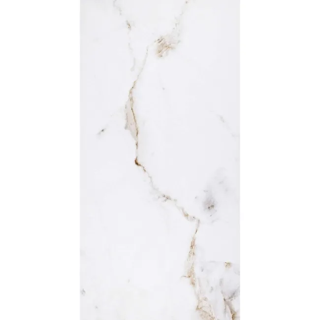 Barnaby White Marble Effect Gloss Vitrified Ceramic Wall and Floor Tile
