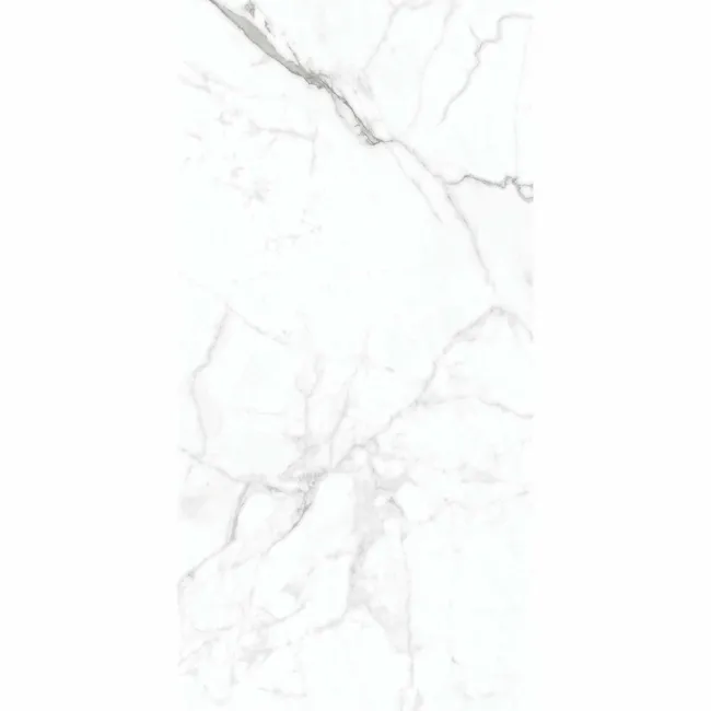 Carrera White Marble Effect Rectified Polished Porcelain Wall and Floor Tile