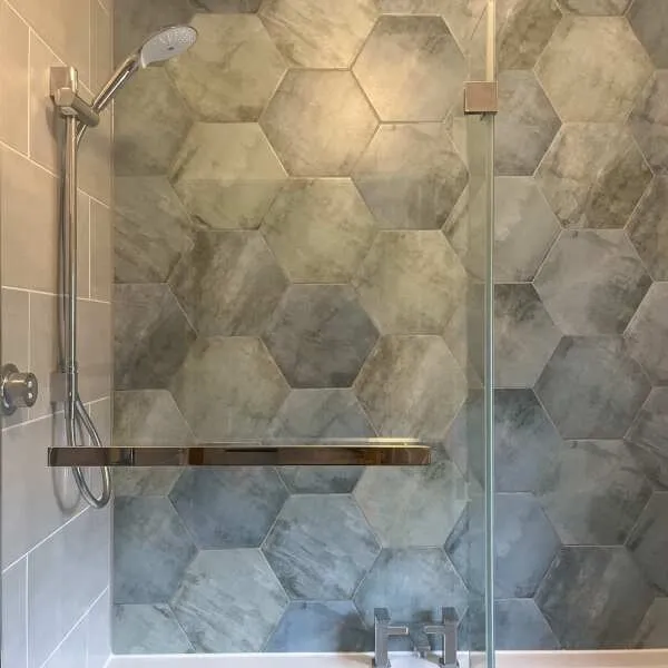 Oasis Aquamarine Hexagon Matt Porcelain Wall and Floor Tile