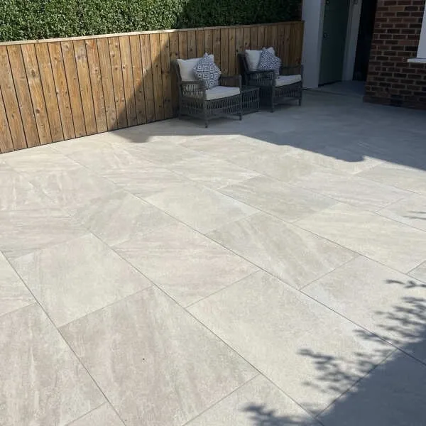 Onea Natural Beige Stone Effect Large Outdoor Porcelain Slab Tile 595x900