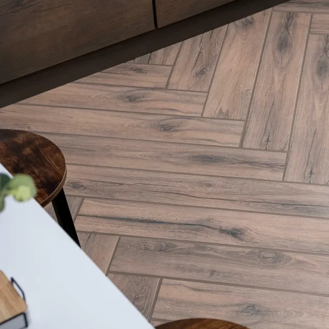 Naturalia Dark Oak Wood Effect Matt Porcelain Floor Tile