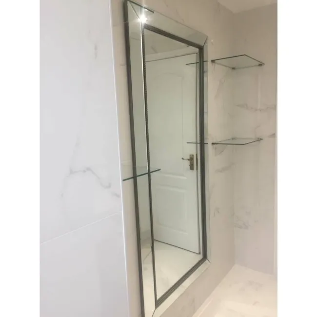 Carrara White Gloss Marble Effect Rectified Vitrified Ceramic Floor Tile