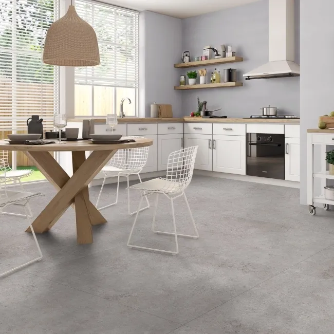 Roca Limestone Effect Grey Matt Large Porcelain Floor Tile