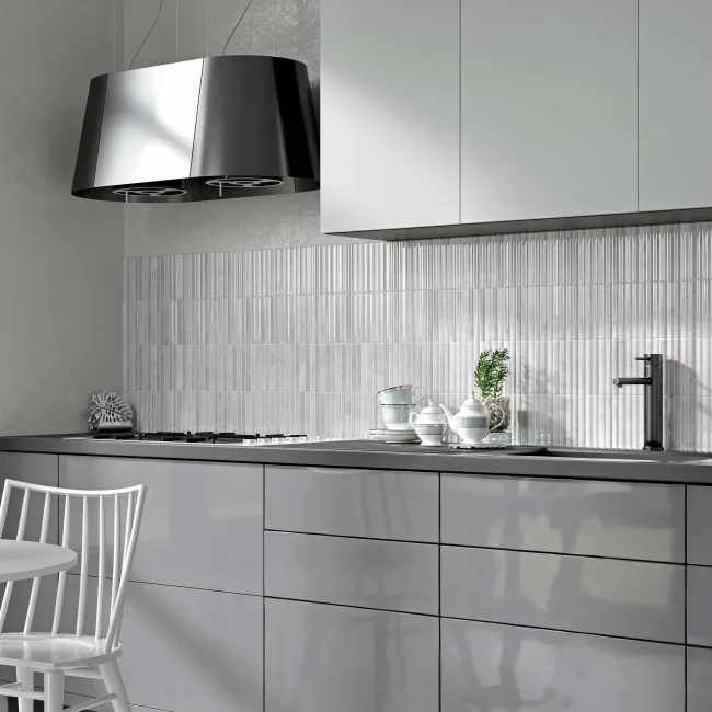 Rubik Smokey Grey Kit Kat Effect Gloss Ceramic Wall Tile