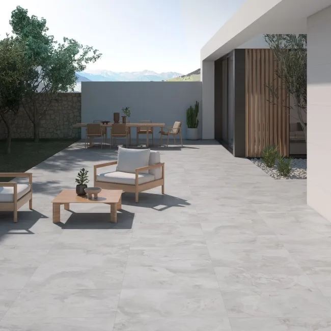 Slate Way Light Grey Matt Porcelain Outdoor Slab