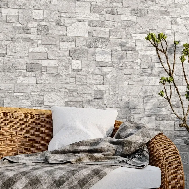 Stones Grey Dry Wall Effect Porcelain Wall Cladding Tile