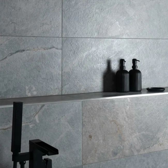 Tuscan Dark Grey Stone Effect Matt Ceramic Wall Tile