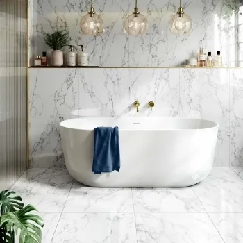 Arabescato White Marble Effect Polished Porcelain Wall and Floor Tile