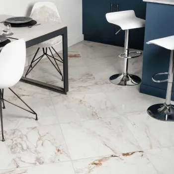 Barnaby White Marble Effect Matt Porcelain Floor Tile