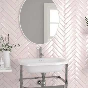 Piacenza Mix Rose Wall Tile 50x250 Bathroom Roomset