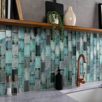 Raindrop Green Glass Mosaic 300x300