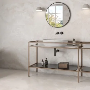 Volcanic Ivory Marble Effect Matt Porcelain Tile