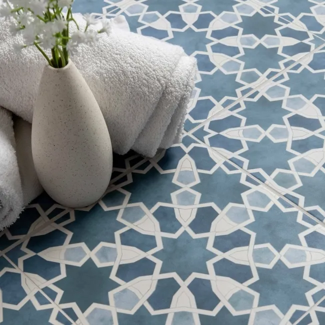 Agadir Blue Pattern Matt Ceramic Floor Tile