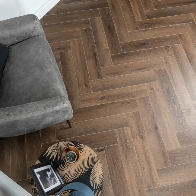 Alsek Tan Herringbone Luxury Click Vinyl Flooring 5mm