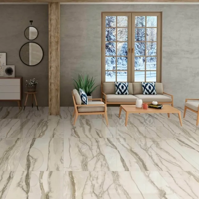 Amazonas Green Marble Effect Semi Polished Porcelain Tile