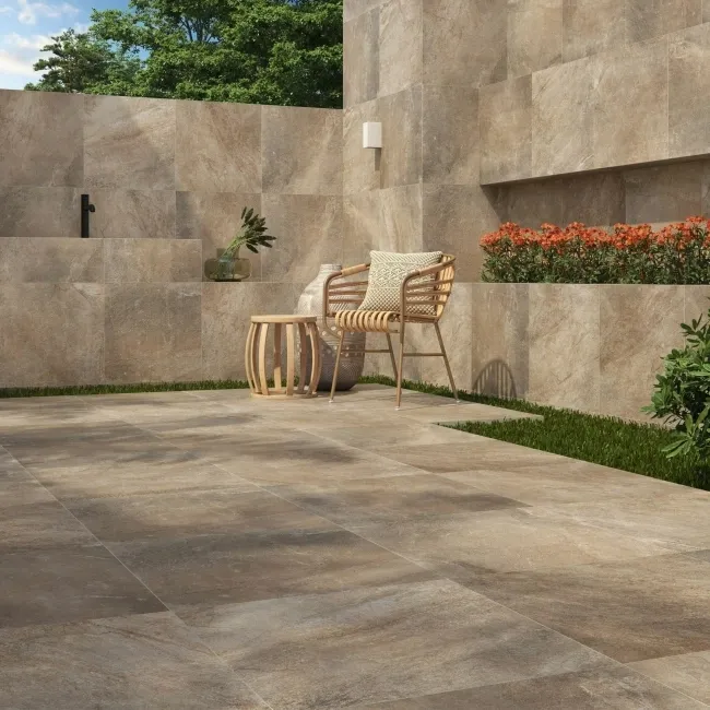 Arizona Anti Slip Beige Stone Effect Matt Porcelain Floor Tile