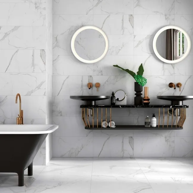 Carrara White Matt Marble Porcelain Wall and Floor Tile