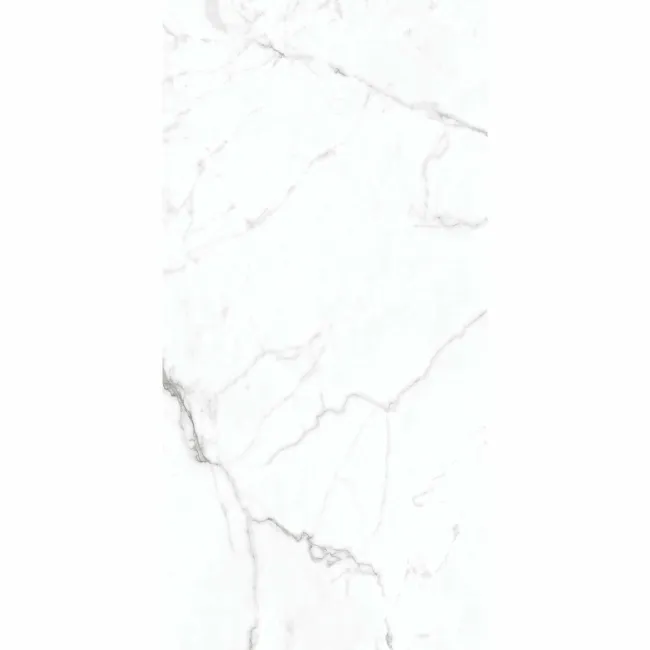 Carrera White Marble Effect Rectified Polished Porcelain Wall and Floor Tile