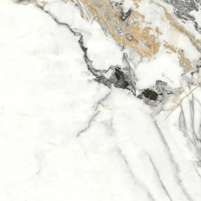 Detroit White Marble Effect Polished Porcelain Floor Tile