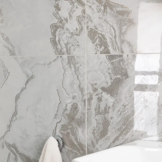 Fenndi Gold Marble Effect Polished Porcelain Tile