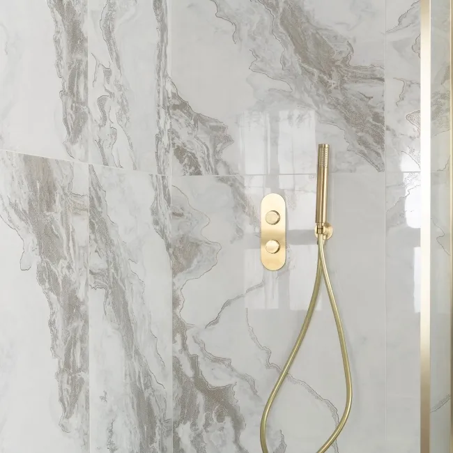Fenndi Gold Marble Effect Polished Porcelain Tile
