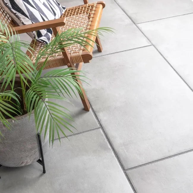 Kingsbury Grey Rustic Edge Stone Effect Porcelain Outdoor Slab