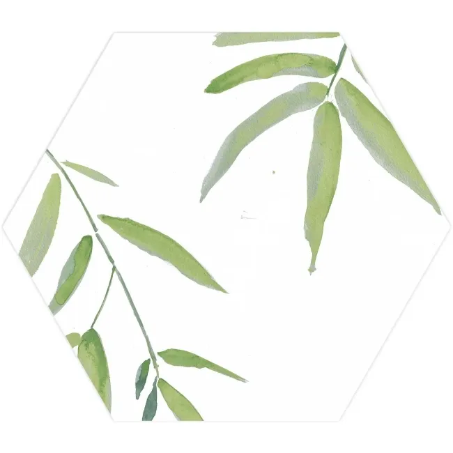 Oasis Floral Patterned Hexagon Matt Porcelain Wall and Floor Tile